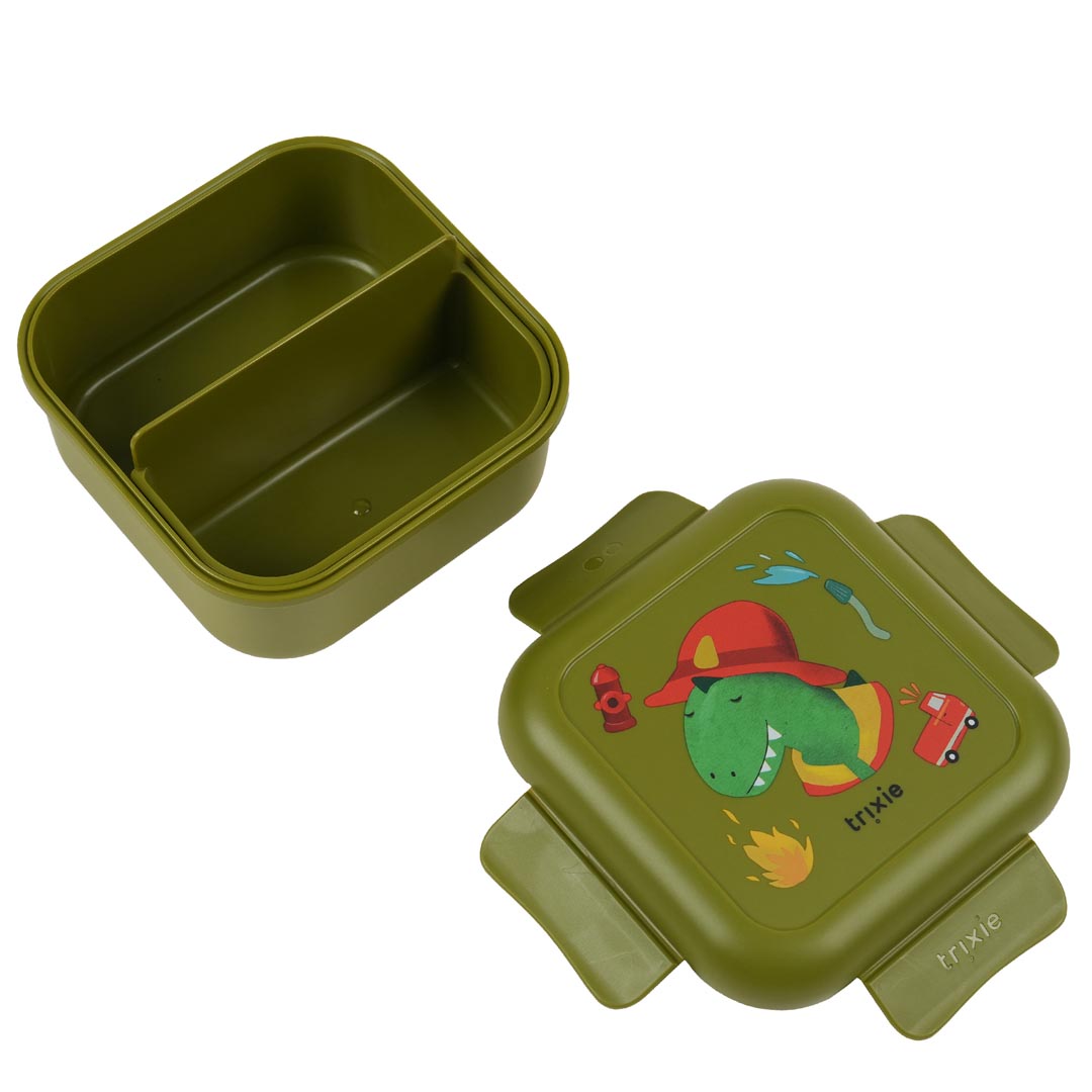 Snack box with clips - Fireman Mr. Dino